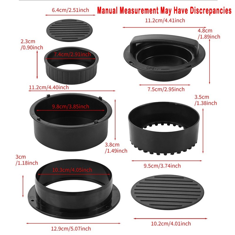 4-in-1 Burger Press Patty Maker + 100 Papers – Non-Stick Mold fits BBQ & Sliders gallery