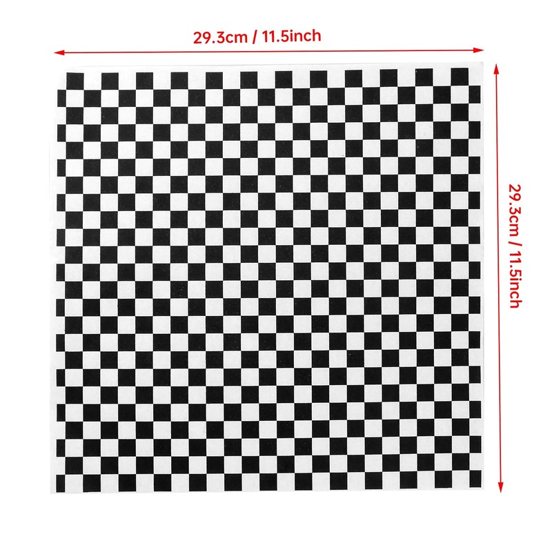 Oomcu 200 Sheets Black and White Checkered Dry Waxed Deli Large, Black/White gallery