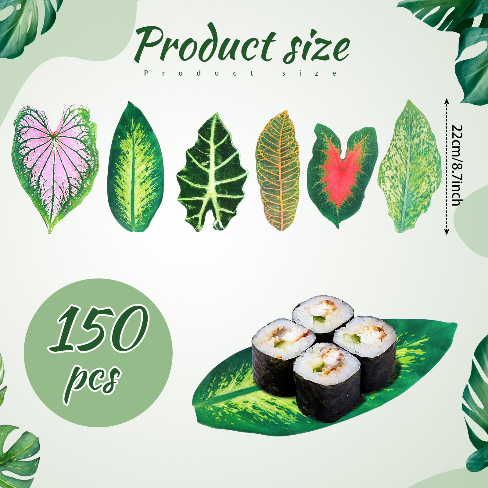 Humyoun 150 Pcs 8.7 Inch Parchment Paper Leaves inches, mainly green gallery