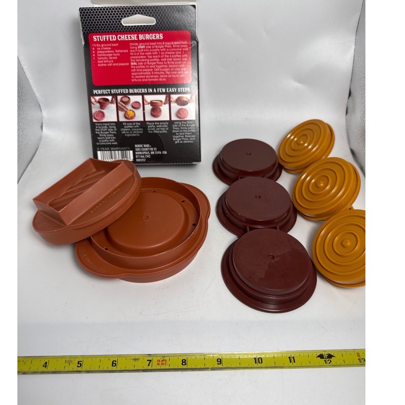 Nordic Ware 3-in-1 Stuffed Burger Press & Slider Maker Brown Mustard Plastic 365 gallery