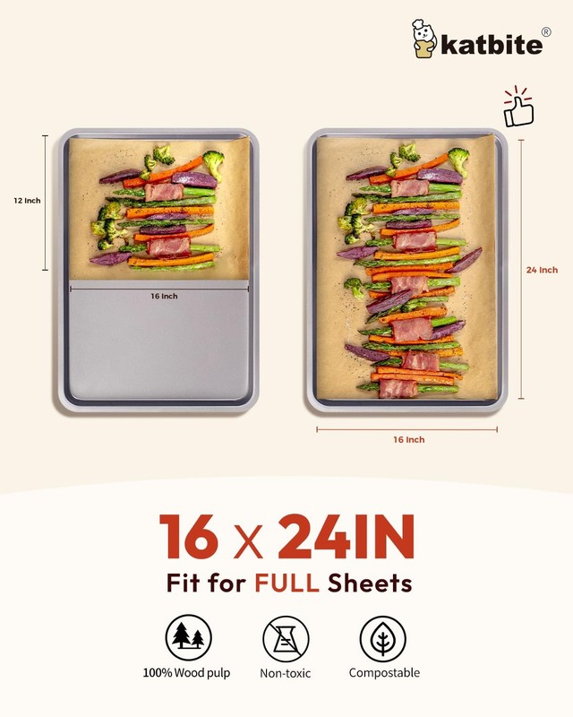 Katbite 16x24 Inch Parchment Paper Sheets, 100Pcs 40.6x61cm-100, 16"x24"-100 gallery