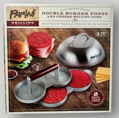Parini Double Non-Stick Burger Press & Cheese Melting Dome 8.75″!