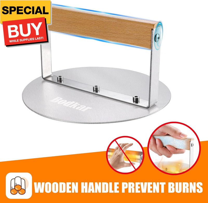Stainless Steel Burger Press, 6 inch Round Burger Smasher Round Hamburger Press gallery