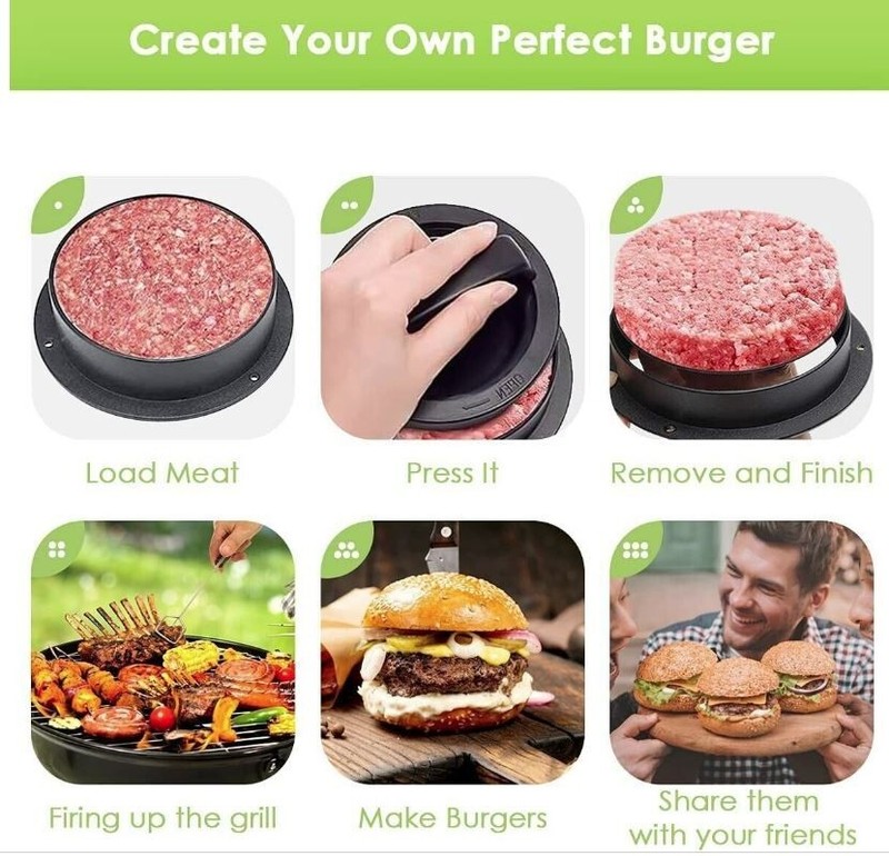3 in 1 Stuffed Burger Press Hamburger Mould ABS Plastic Beef BBQ Patty Maker gallery