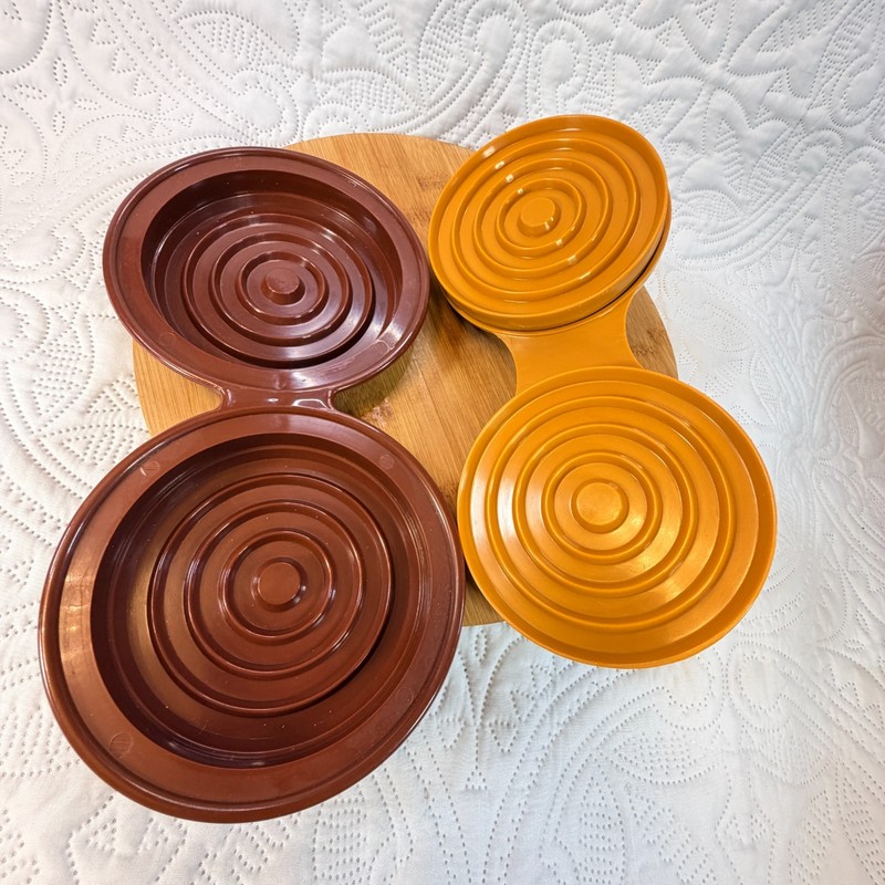 Vintage Charcoal Companion Triple Mini Burger Press Slider Patty Maker Orange gallery