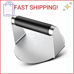 Pisol Smash Burger Press, Hamburger Smasher Tool for Griddle, Stainless Steel Ha