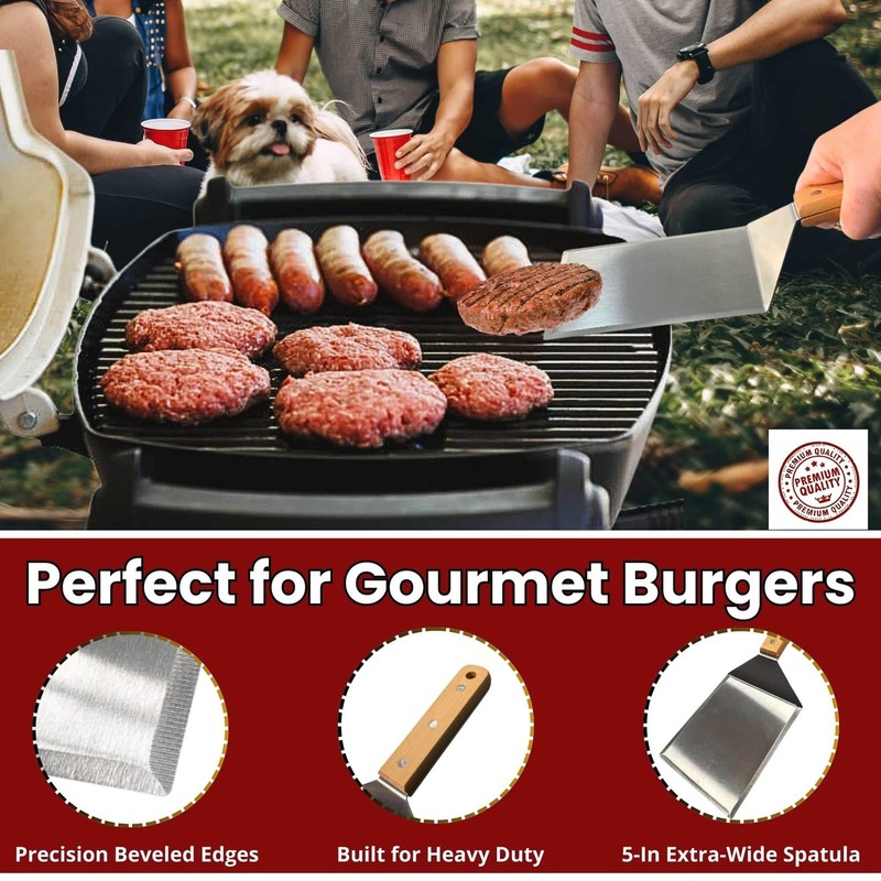 Smashed Burger Press BBQ Kit: 7" Round & 8.2x4.3 Rectangle Cast Iron Bacon Pr... gallery
