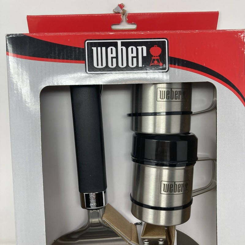 Weber Smashed Burger Set Burger Press Wide Spatula 2 Seasoning Shakers NIB gallery