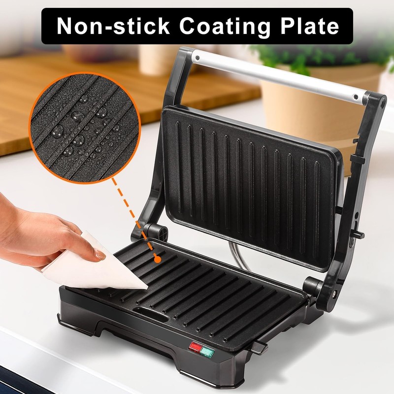 UVFAST Small Panini Press Grill Sandwich Maker, Electric 3 in 1 Panini Sandwi... gallery
