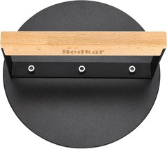 Burger Press 6″ Round Heavy-Duty Cast Iron Smash Bacon Press Meat Steak Press