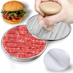 Burger Press, 5”Stainless Steel Hamburger Press Patty Maker, Non-Stick Hambur…