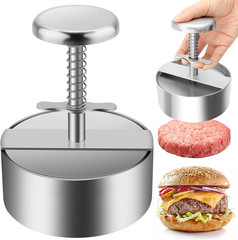 Burger Press, Stainless Steel Adjustable Hamburger Meat Press, Non Stick Patty M