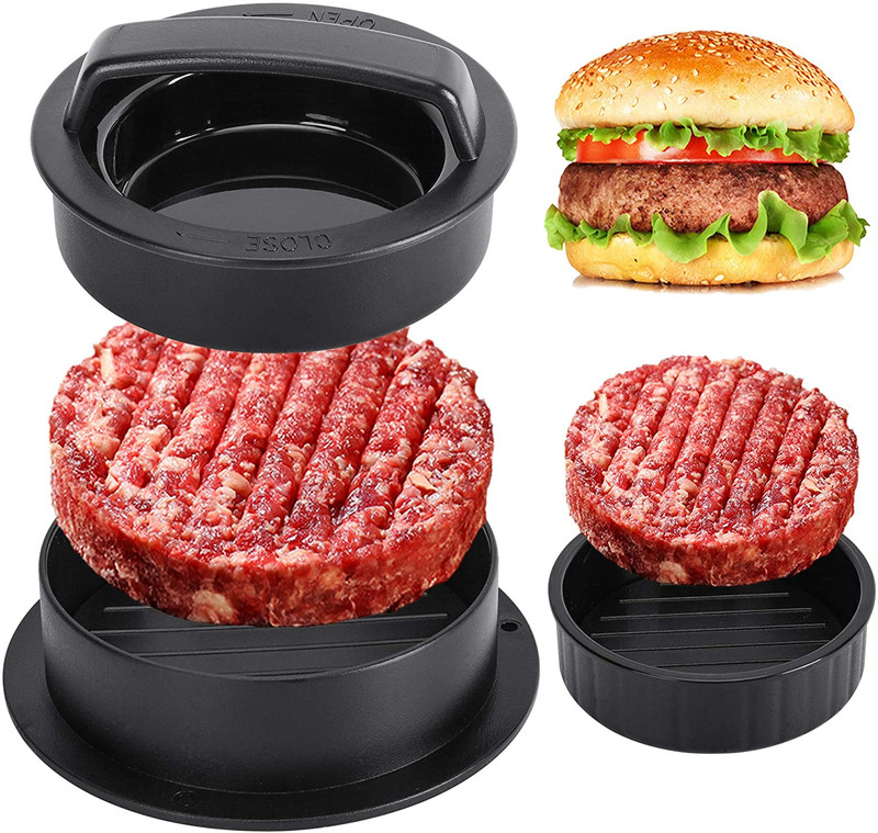Hamburger Patty Maker Press 3 in 1 Nonstick Burger Slider Stuffed Mold Tool BBQ gallery