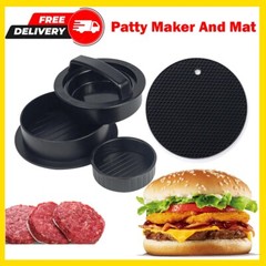Hamburger Press Patty Maker Non Stick Stuffed Sliders BBQ Making Tools With Mat