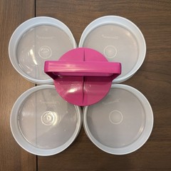 Tupperware Hamburger Patty Press & Keeper Set 1927-5 Cosmic Purple & White