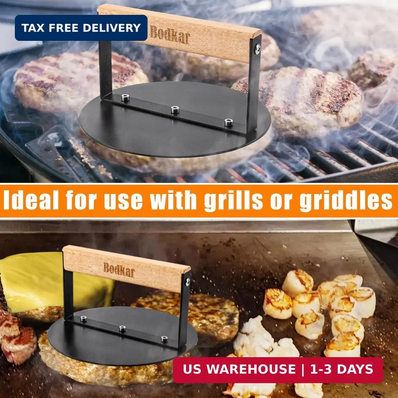 bodkar Smash Burger Press 6 inch, Round Burger Smasher Grill Press for Griddle B gallery