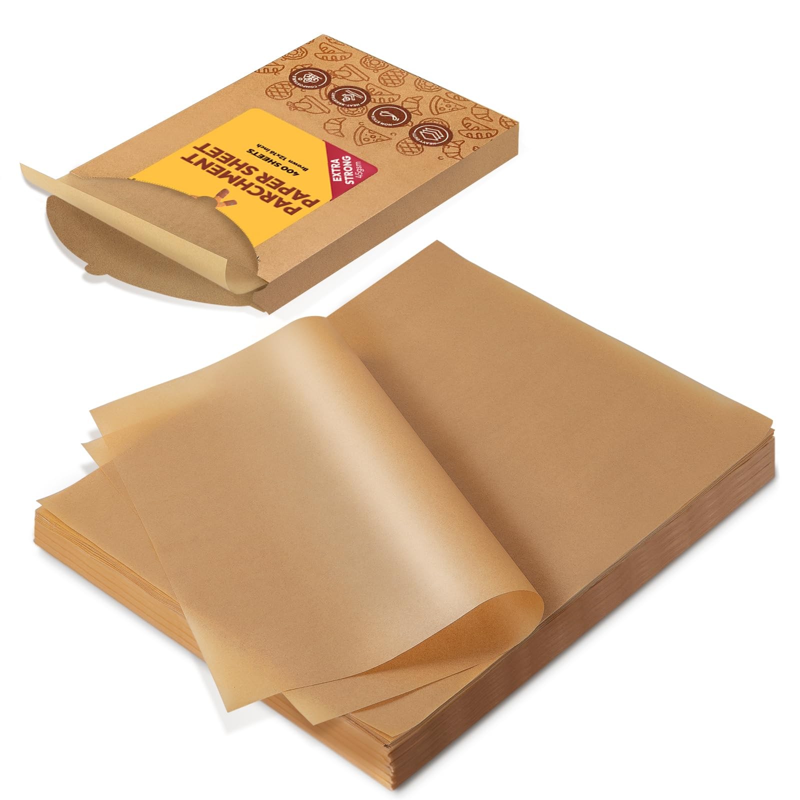 Katbite 400PCS Unbleached Parchment Paper Sheets, 12 12"x16"-400, 12"x16"-400 gallery