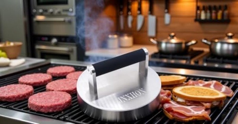 8INCH Stainless Steel Heavy Duty Burger Press, Hamburger Press for Griddle, gallery