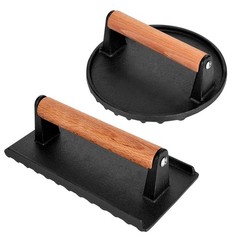 Blackstone Burger Press Set – 7″ Round Smash Burger Press & 8″x4″ Rectangle C…