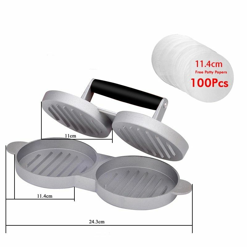 Press Burger Double Hamburger Patty Maker Mold Grill Bbq Meat Non-stick New Patt gallery