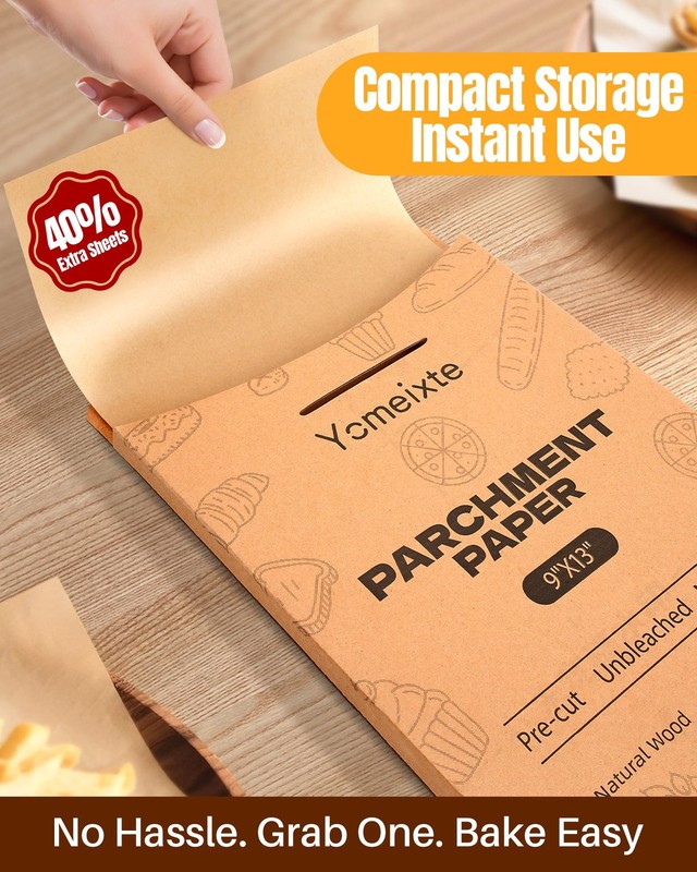 280 Parchment Paper Sheets 9" x 13" - 280 Pack, Natural Unbleached Brown gallery