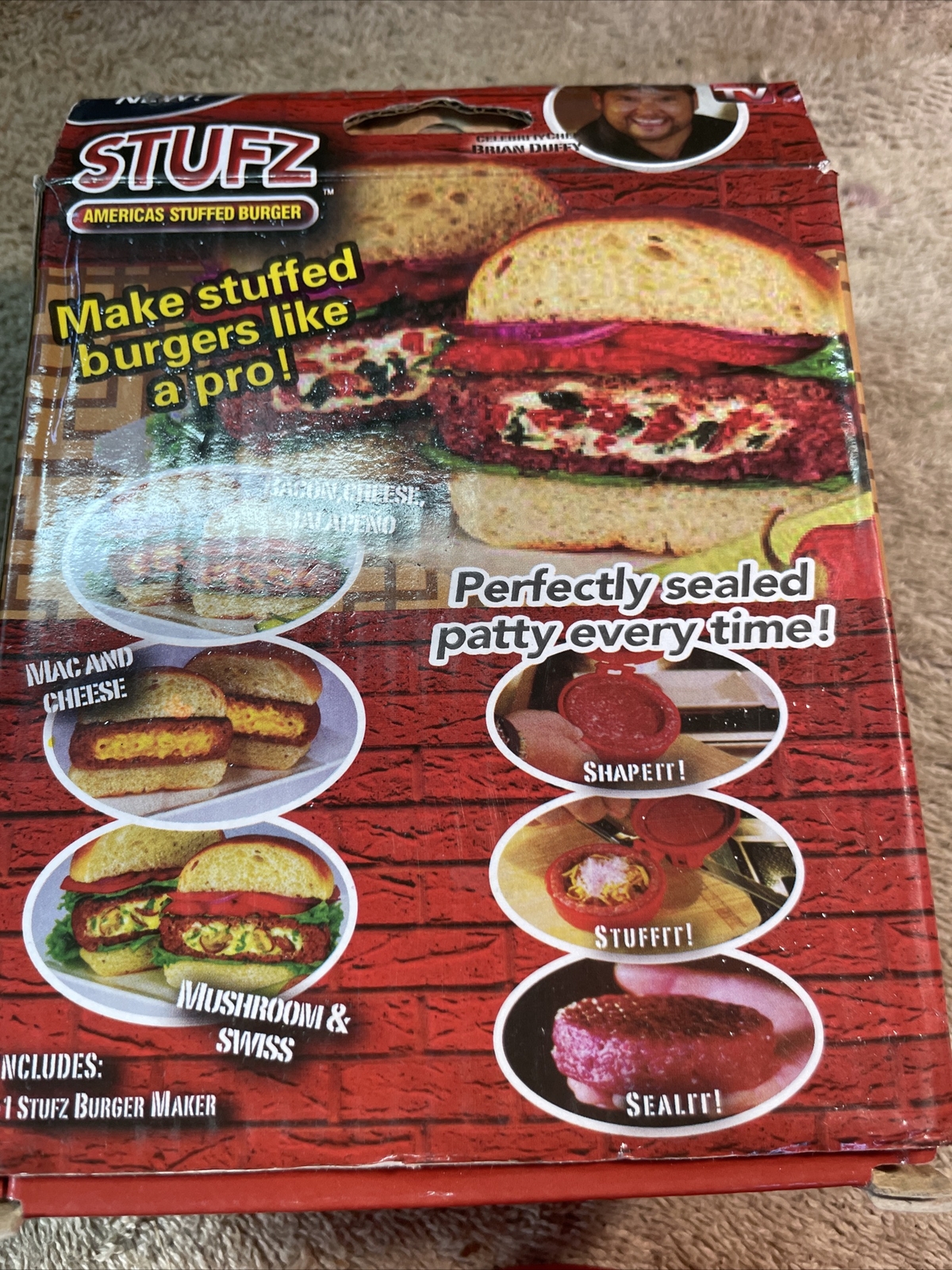 Stufz Americas Stuffed Burger Maker Press As Seen on TV 1 Burger Maker n Box NOS gallery