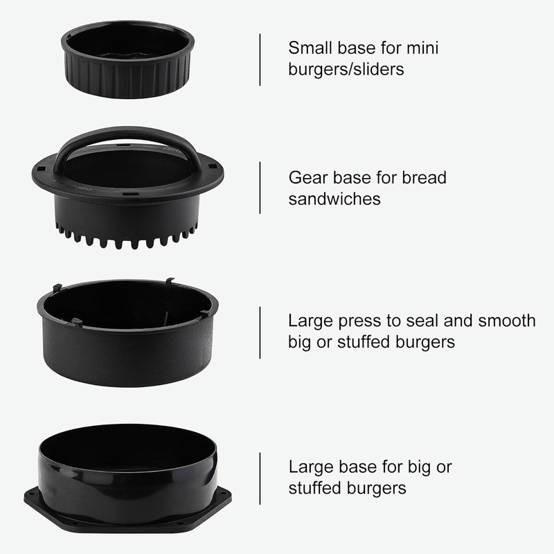 4-in-1 Stuffed Burger Mold with Nonstick Cast Iron Presses and Basting Brushes gallery