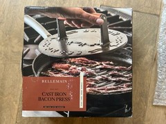 Bellemain Cast Iron Heavy-Duty Non-Stick Bacon Press With Wood Handle 8.75″