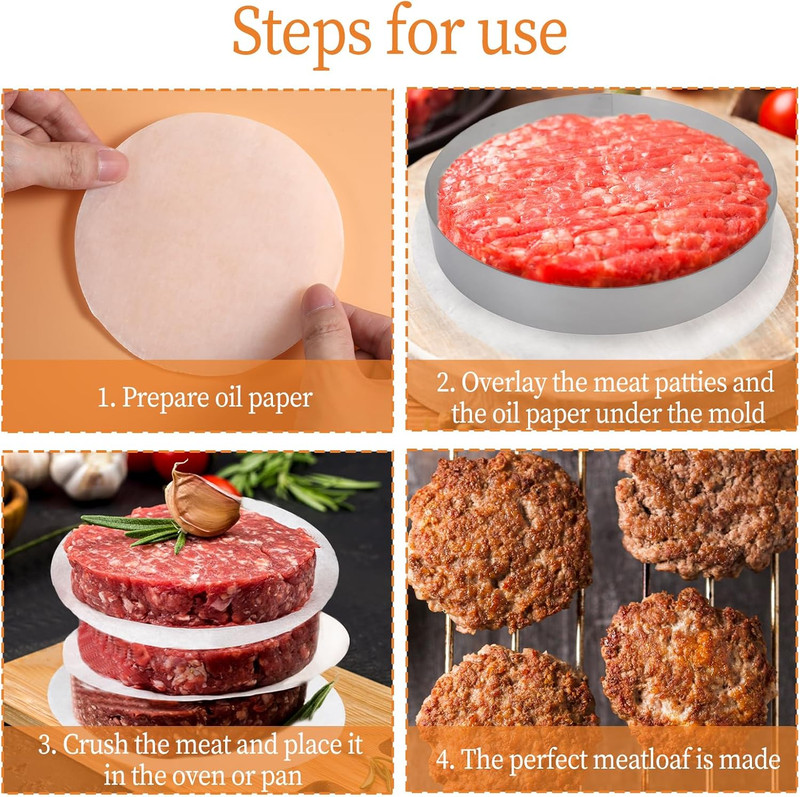 Giantree 500 Pcs 5 Inches Hamburger Patty Paper Round, Parchment Burger Papers N gallery