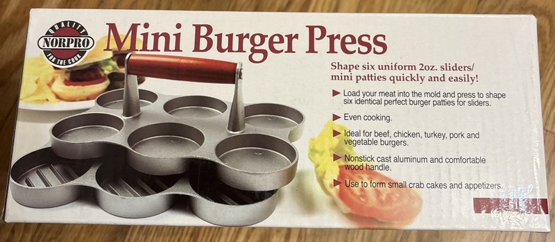 New Norpro Mini Burger Press Mold 6 Mini Sliders Patties gallery