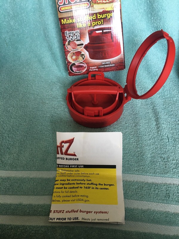 Stufz Stuffed Hamburger Press Patty Maker Open box Never Used gallery