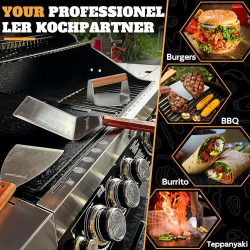 3PCS Set, Stainless Griddle Spatulas Set with Smash Burger Press kit gallery
