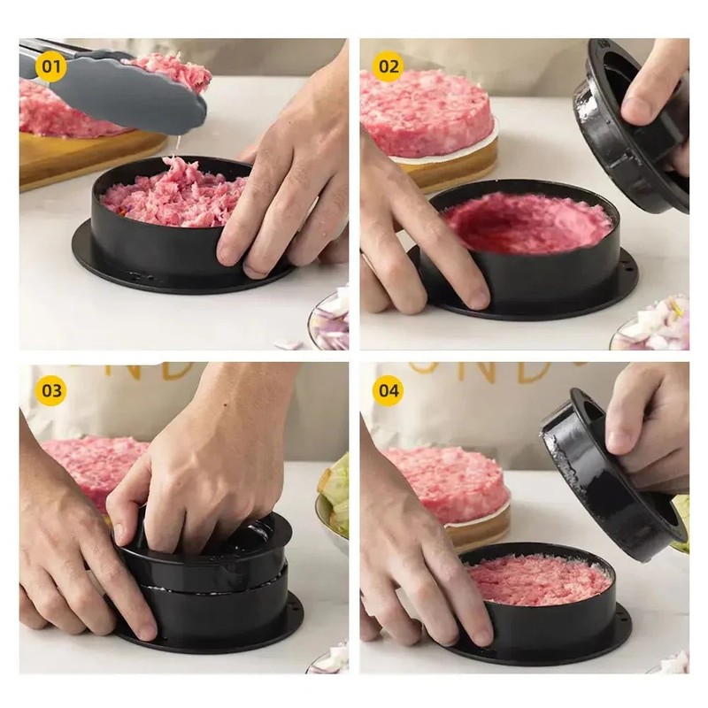 New 3 in 1 Hamburger Press Patty Maker Non Stick Burger Mold Fast Shipping gallery