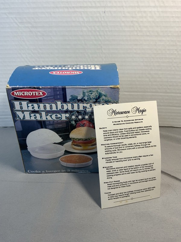 Vintage Microtex Hamburger Maker In Original Box W/instructions gallery