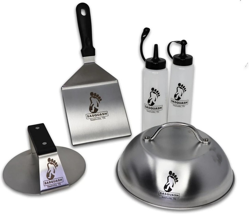 The Sasquash - 6" Heavy Duty Extra Wide Flat Handle Smashed Burger Press - Co... gallery