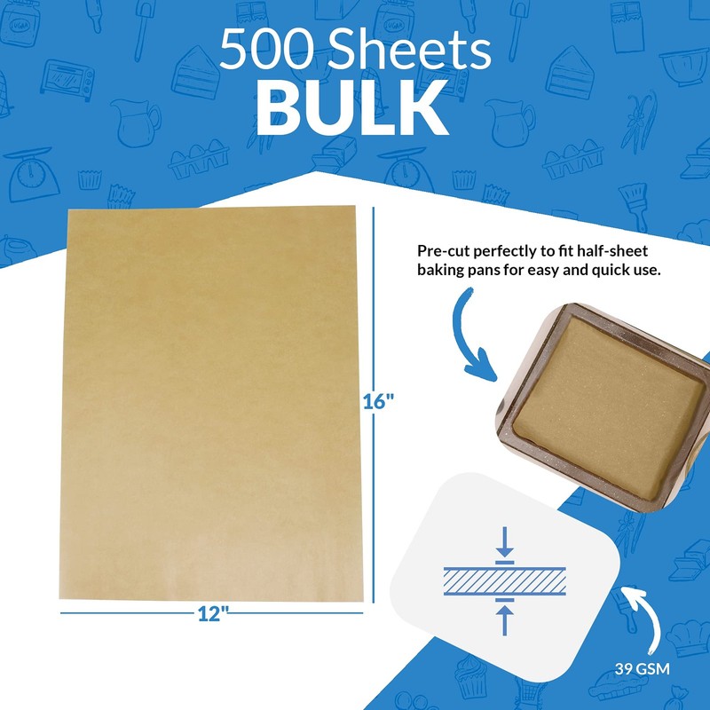 Reli. 500 Pcs Parchment Paper Sheets, Bulk | 12x16 in. | Brown 12x16, gallery