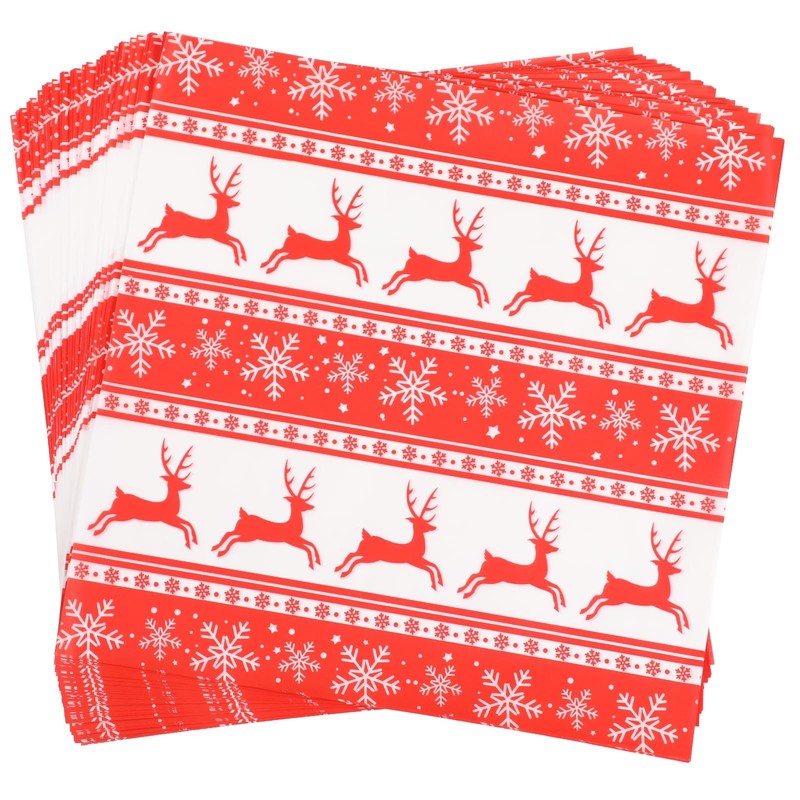 GeeRic Waxed Deli Paper Sheets 100 Pcs, Merry 7*7 Inch, Red/Reindeer gallery