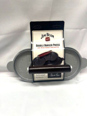 Jim Beam Non Stick Heavy Duty Aluminum Double Burger Grilling Patty Press JB0169