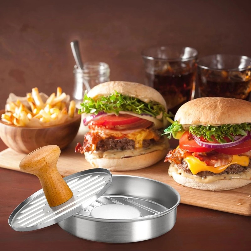 Stainless Steel Burger Press Patty Maker – Non-Stick Hamburger Press for Grillin gallery