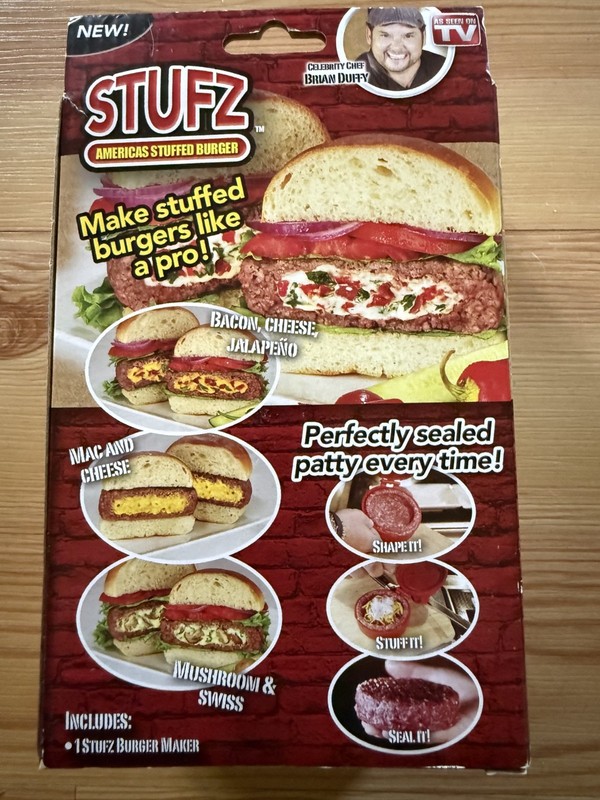 As Seen On TV America's Stuffed Burger STUFZ - New IN BOX - NEVER OPENED gallery