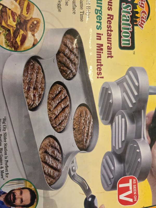 Big City Slider Station 5-Hole Nonstick Stovetop Mini Slider Burger Maker Gray gallery