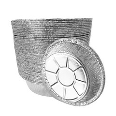 Non-Stick Round Disposable Air Fryer Aluminum Foil Liners 7 Inch, Silver