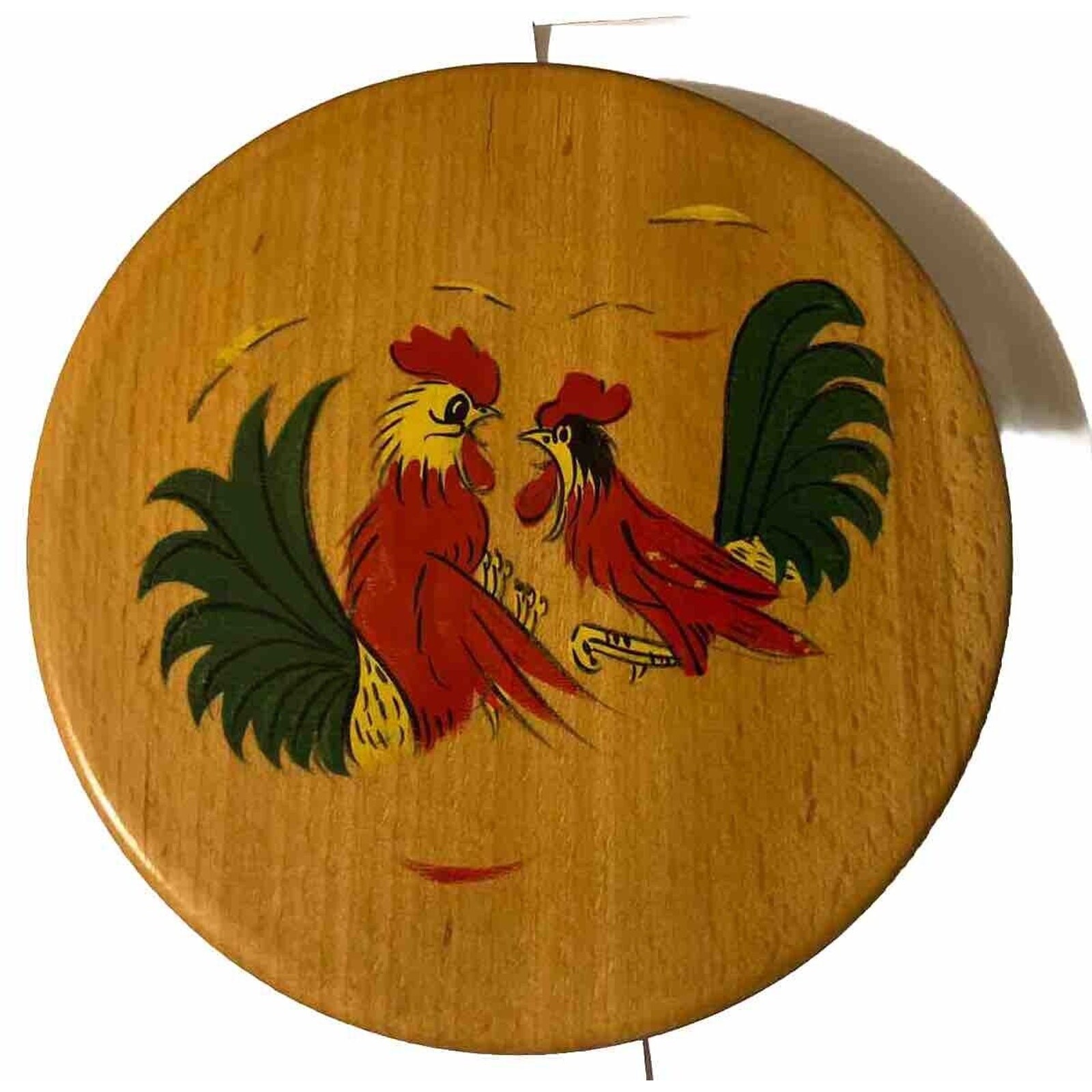 Vintage Wooden Tortilla Maker Hamburger Press. Roosters gallery