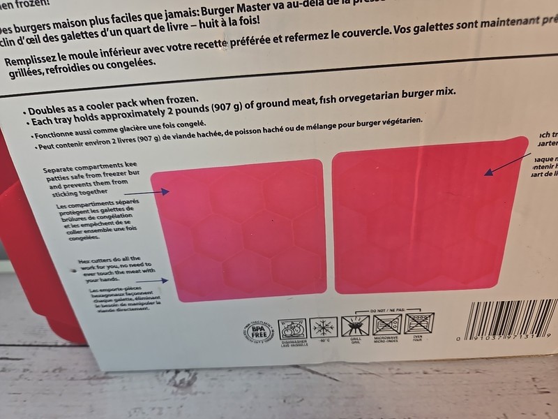 Shape + Store Burger Master 8 IN 1 - Burger Press & Freezer Silicone Red New gallery