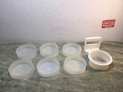 LOT of 6~Tupperware 4″ Hamburger Patty Press Stack Freeze Keepers 882 (E)