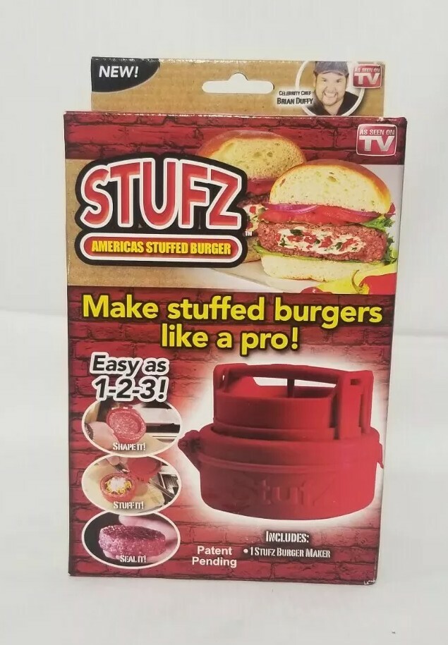 StufZ Burger Press As seen On TV, Make Stuffed Burgers Like a Pro-New Sealed Box gallery
