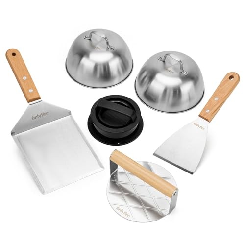 6PCS Burger Set, Cheese Melting Dome & Burger Press Kit, Basting Cover with gallery
