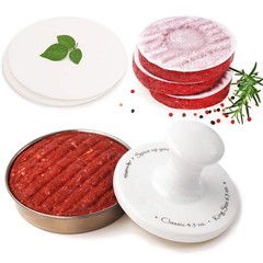 Makes 5″ In Diameter Patties, 1/4lb to 1/2lb, with 100 Patty Papers (Round)