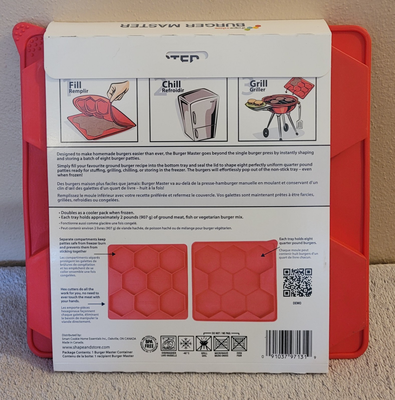 NEW 8 IN 1 Shape + Store Burger Master - Burger Press & Freezer Container gallery