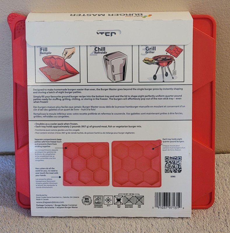 NEW 8 IN 1 Shape + Store Burger Master - Burger Press & Freezer Container gallery